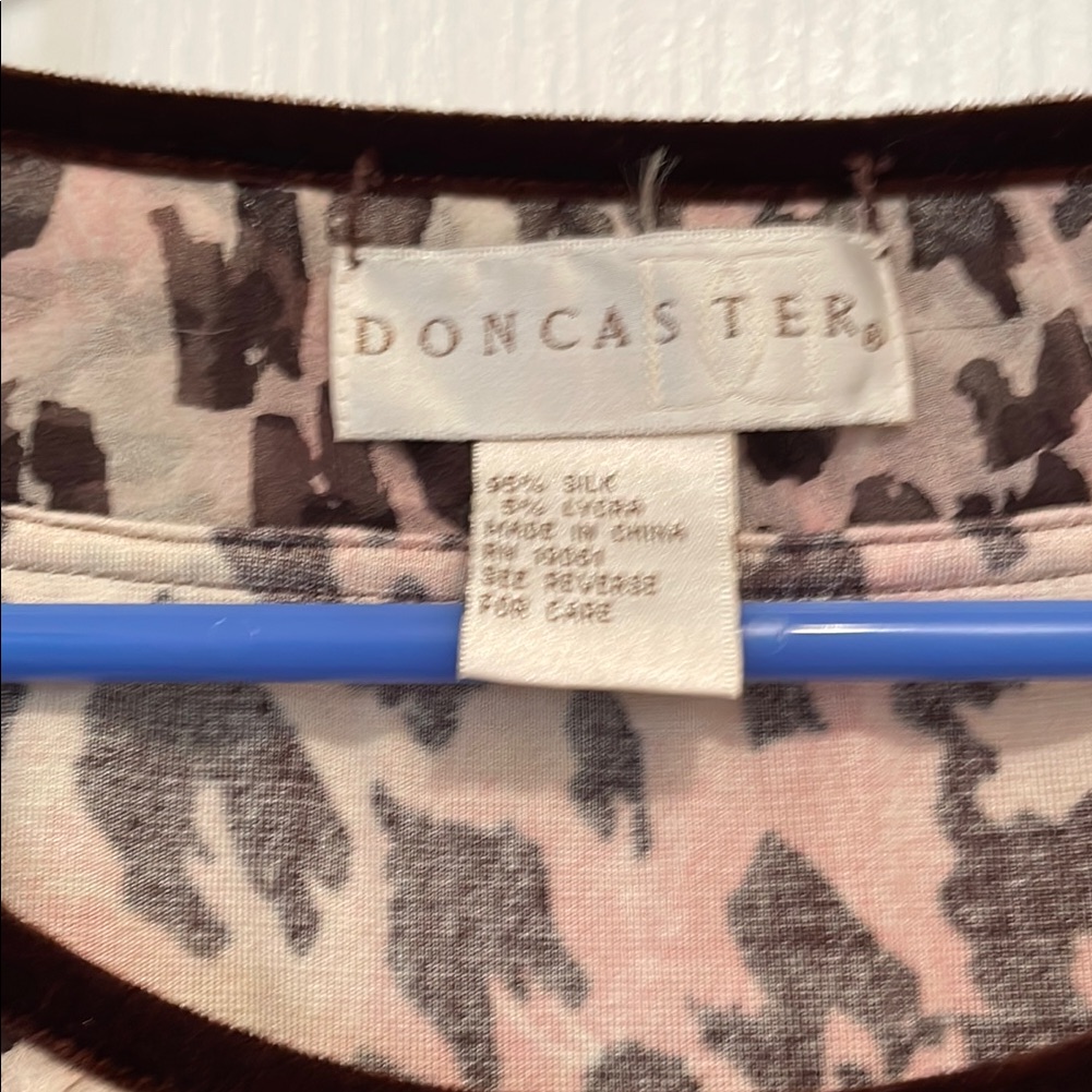 Doncaster Abstract Pink And Black Silk Top